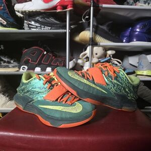 🔥 Nike KD Weatherman Men's 9 Green & Orange Low-Top Athletic Sneakers